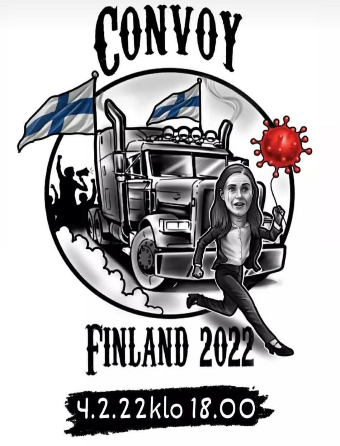 Convoy Finland 2022 – myrskyvaroitus Sanna Marinin hallitukselle ja muillekin poliitikoille